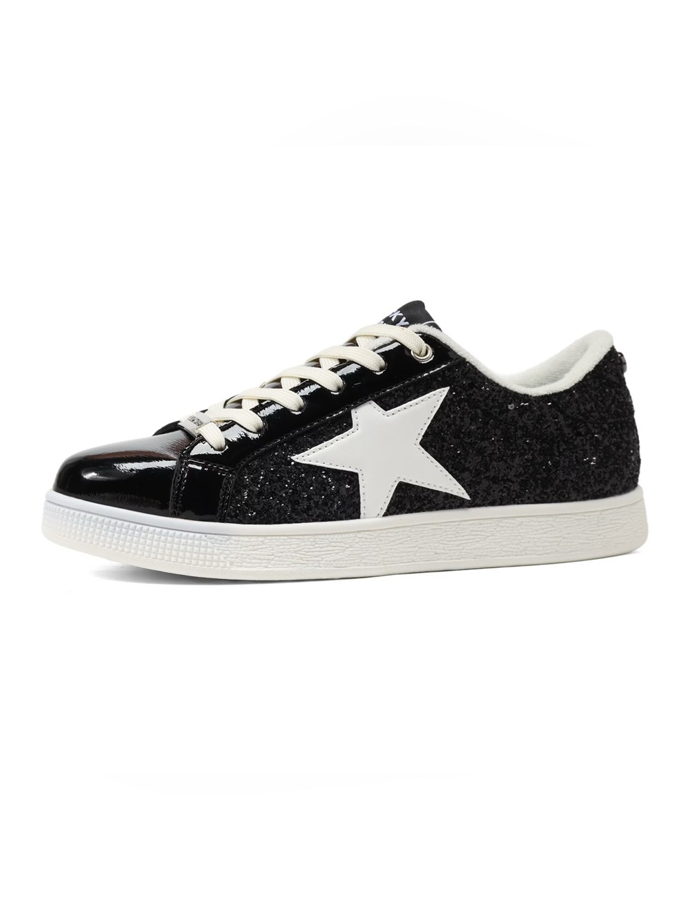 Lucky Step Star Glitter Black & White Sneakers NWT